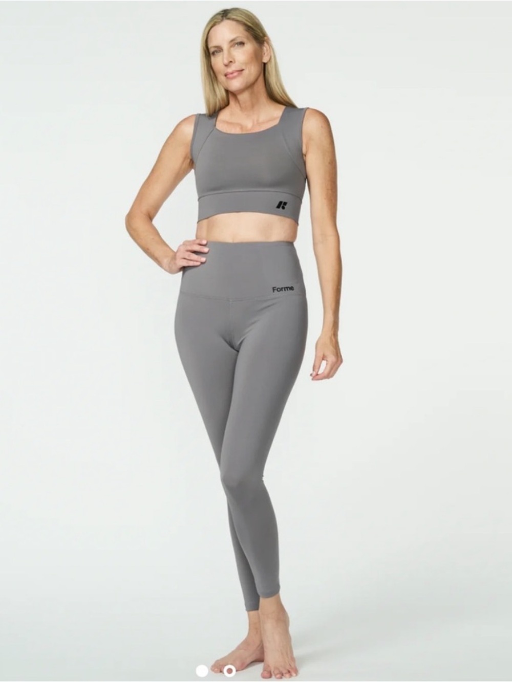 Forme High-Waist Sculpt Athletic Leggings Gray Size XXL Core Back Posture Chic